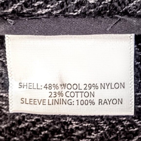 Eileen Fisher Black Textured Cotton Wool Open Jacket - Picture 5 of 6